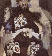Mikhail Vrubel Portrait of a Man in period costume oil painting on canvas